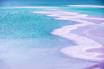 Fototapeta na wymiar Abstract nature background. A salt pattern of Dead Sea