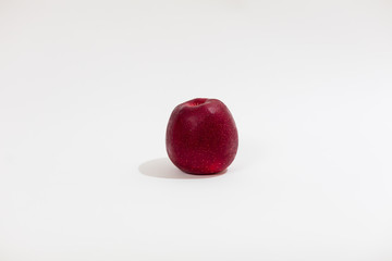 Red apples on white background
