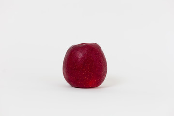 Red apples on white background