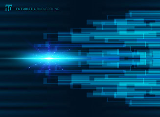Abstract blue virtual technology concept futuristic digital background with space for your text.