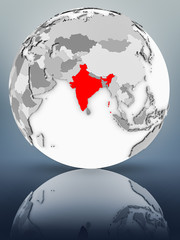 India on political globe