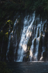 Long Exposure Flowing Water of Burney Falls in McArthur-Burney Falls Memorial State Park, California