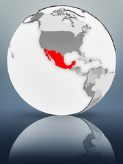 Mexico on political globe