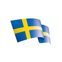 Sweden flag, vector illustration on a white background