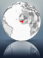 Guinea on political globe