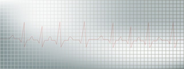 Banner with cardiogram in flat style.