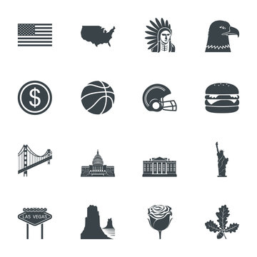 USA, united states icons. vector illustration