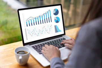 man business analytics and financial Business finances and accounting concept.