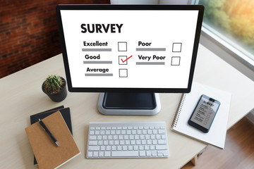 businessman SURVEY and Results Analysis Discovery Concept