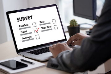 businessman SURVEY and Results Analysis Discovery Concept