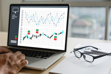 Business Man Sales Increase Revenue Shares and Customer Marketing Sales Dashboard Graphics Concept