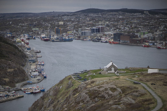 View of bay and harbor, St. Johns, Newfoundland, Canada