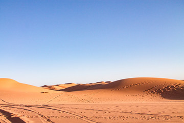Fototapeta na wymiar The cave dunes in the Sahara Desert. Africa, Morocco