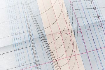 Blue & Red Lines On Paper