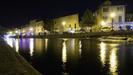 Night on the La Sorgue river