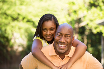 Fototapeta premium African American father and his daughter.