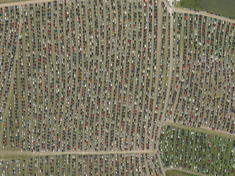 Aerial view of Southside Festival, Neuhausen ob Eck, Baden-Wuerttemberg, Germany