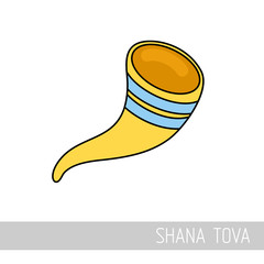 Shofar. Rosh Hashanah icon. Shana tova