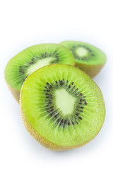 Naklejka na ściany i meble Kiwi fruit on white background