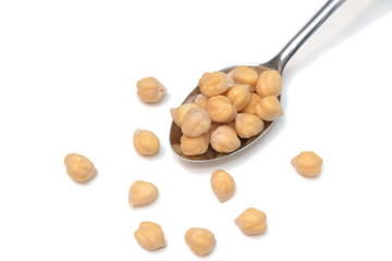 Chickpea on white background - isolated