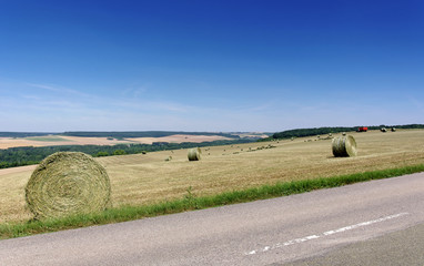 haystacks in the Vexin regional nature park