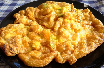 omelette scramble fried egg Thai food style