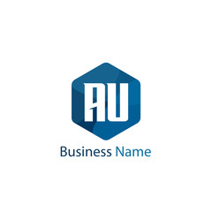 Initial Letter AU Logo Template Design