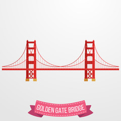 Golden Gate Bridge icon on white background