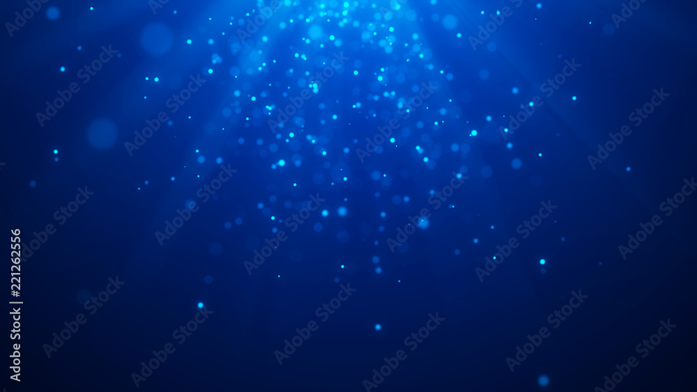 Poster Abstract magic light background. Bokeh background. 3d rendering.