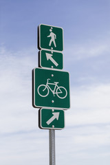 Pedestrian and bicycle road sign
