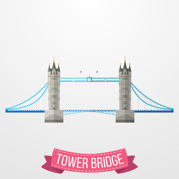 Tower Bridge icon on white background