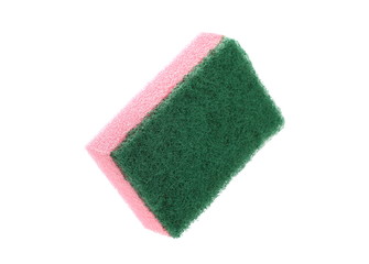 Pink sponge isolated on white background with clipping path