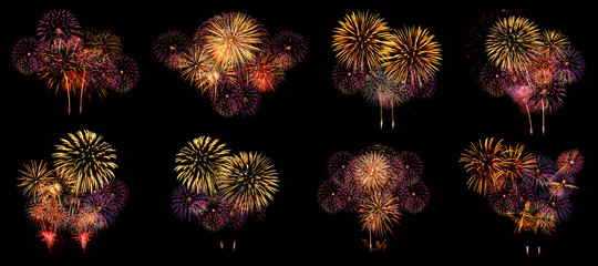 Multiple fireworks Collection set (high resolution)	