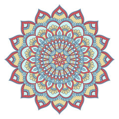 Ethnic ornamental mandala. Decorative design element. Hand drawn vector illustration