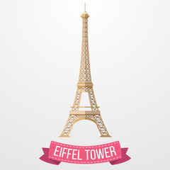 Fototapeta na wymiar Eiffel Tower icon on white background 