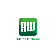 Initial Letter AW Logo Template Design