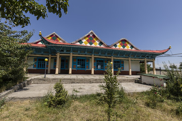Fototapeta premium Old wooden Dungan mosque in Karakol, Kyrgyzstan