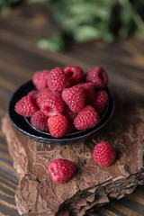 Fresh raspberries background. Fresh raspberry