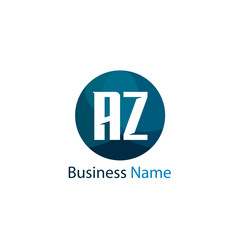 Initial Letter AZ Logo Template Design