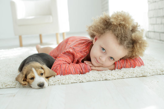 Child with dog
