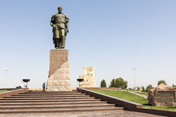 The monument to the Turco-Mongol conqueror Amir Timur in Shahrisabz, Uzbekistan.