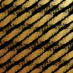 Seamless pattern with black and gold striped. Hand drawn black and yellow paint strokes. Grunge style. Hand-drawn stripes, brush strokes, stars. Beautiful  fashionable floral exotic background.