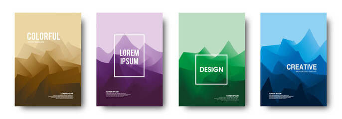 Minimal cover design. colorful geometric gradients background.
