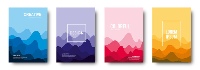 Minimal cover design. colorful geometric gradients background.