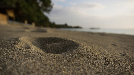 Human trace at beach