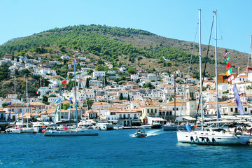 Fototapeta na wymiar Landscape of Hydra island Saronic Gulf Greece