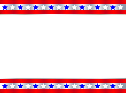 United States flag symbol frame banner border with blank space for your text and images.