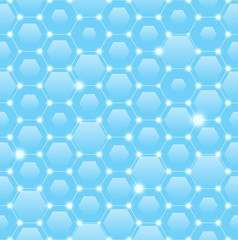 Seamless pattern with hexagonal ornate