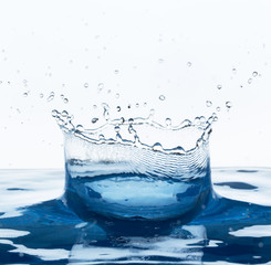 Beautiful splash of blue water