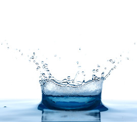 Beautiful splash of blue water